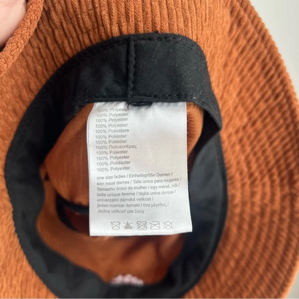 Claire's Brown Corduroy Bucket Hat with Embroidered Mushroom - OS
